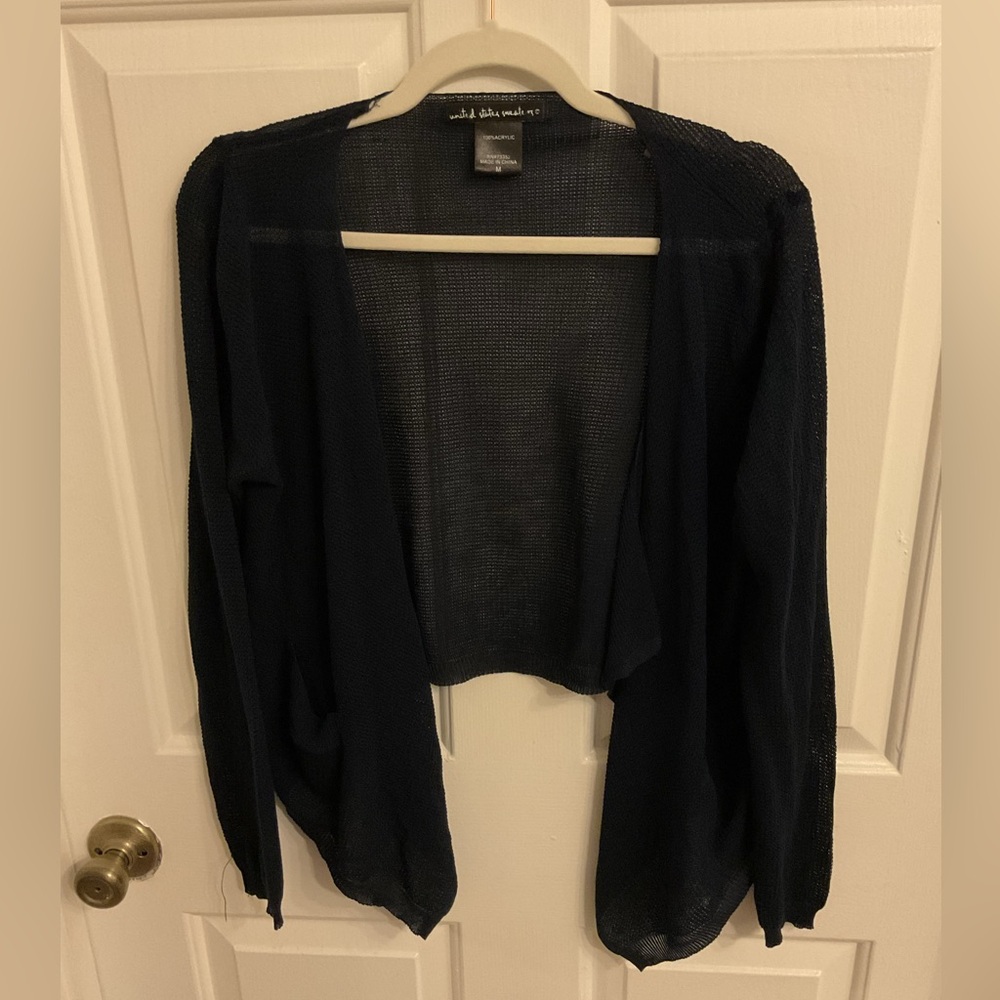 United States Sweaters Black Cardigan Open Front Knit